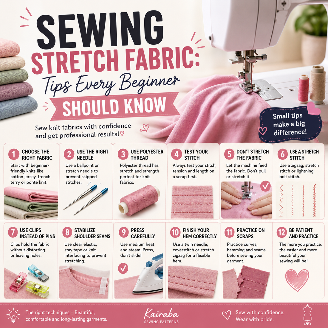 How to Sew Stretch Fabric: 12 Beginner Tips for Professional Results
