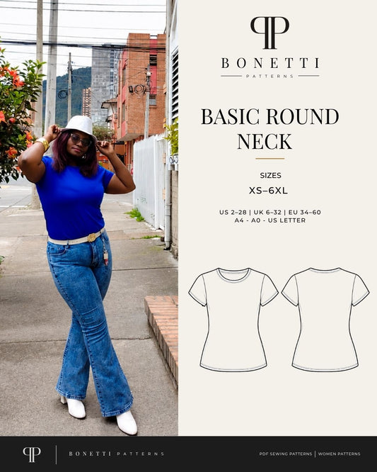 Basic Round Neck Blouse Sewing Pattern