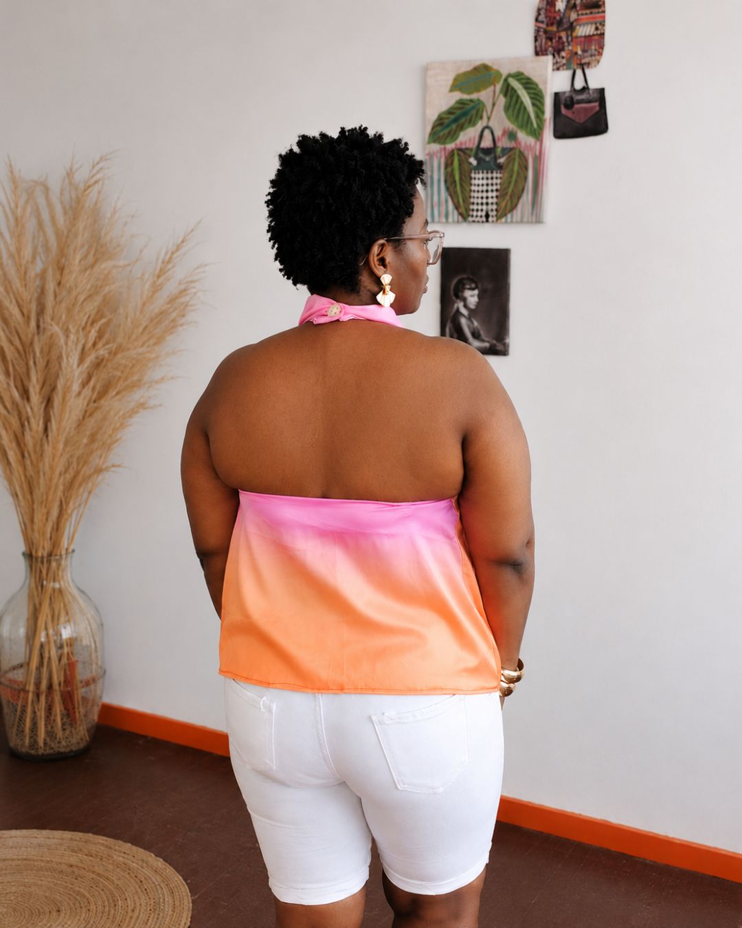 Backless Satin Top
