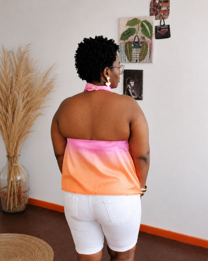 Backless Satin Top
