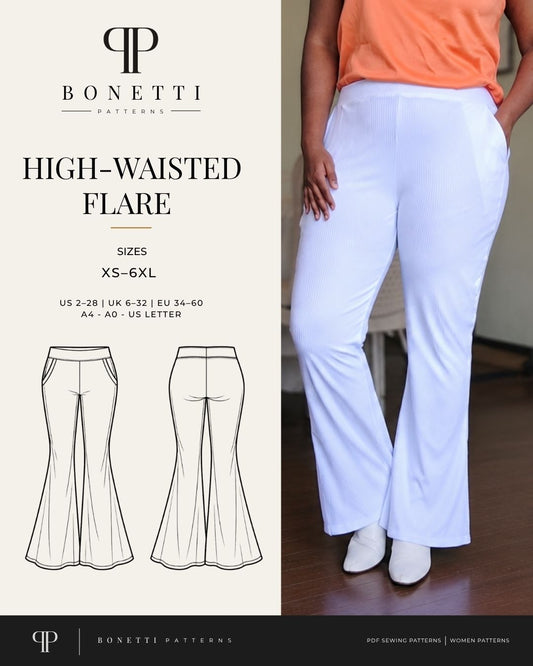 High-Waisted Flare Pants PDF Pattern