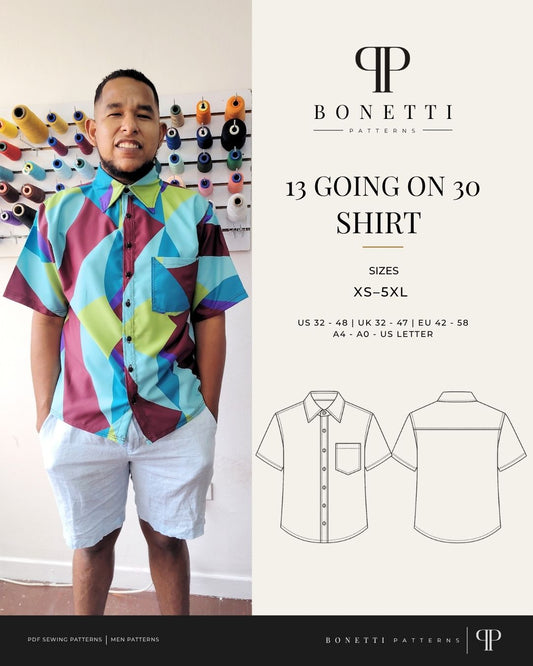 13 Going On 30 Shirt Sewing Pattern PDF