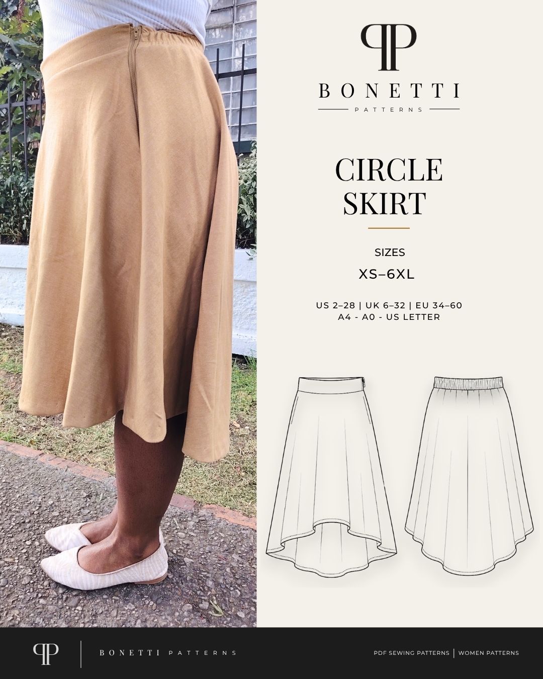 Circle Skirt Sewing Pattern PDF