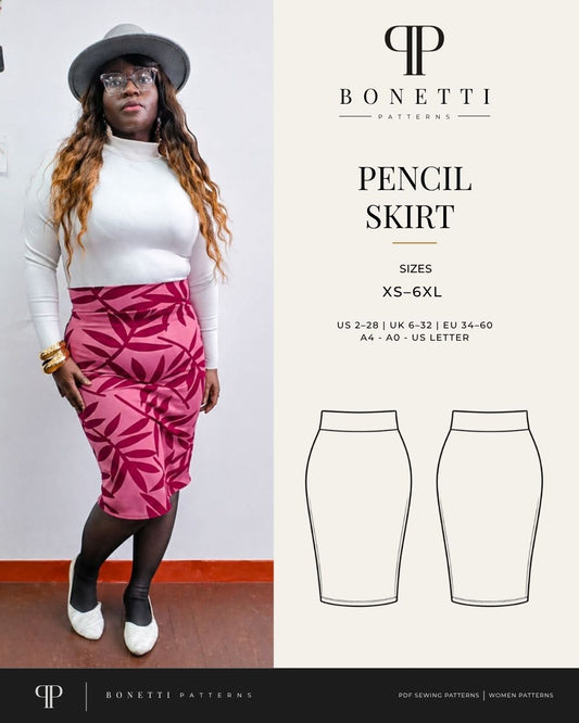 Pencil Skirt Sewing Pattern PDF