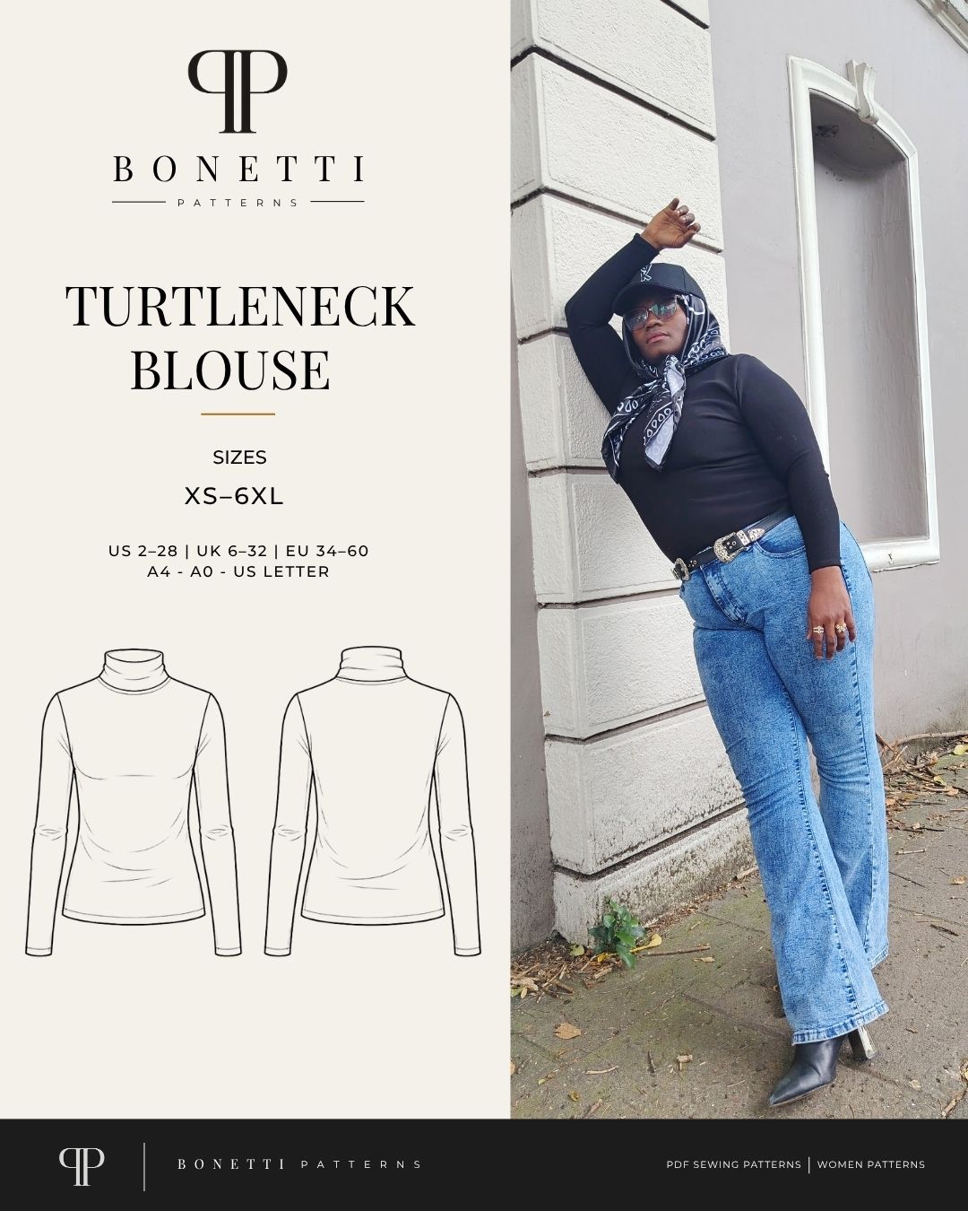 Turtleneck Blouse Sewing Pattern