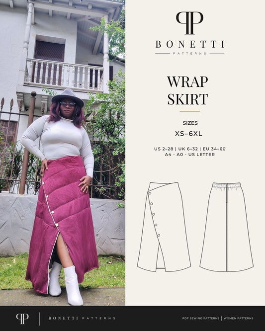 Luna Wrap Skirt Sewing Pattern PDF
